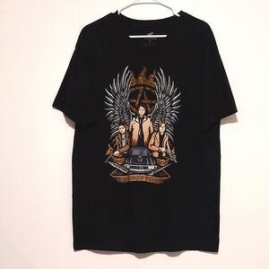 🔥 Supernatural TeeFury Men's Black Short Sleeved Graphic T-shirt EUC Siz